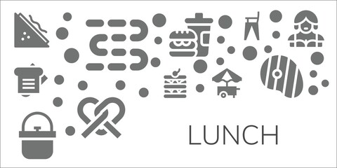 Modern Simple Set of lunch Vector filled Icons