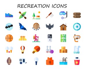 recreation icon set