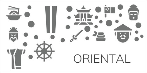 Modern Simple Set of oriental Vector filled Icons