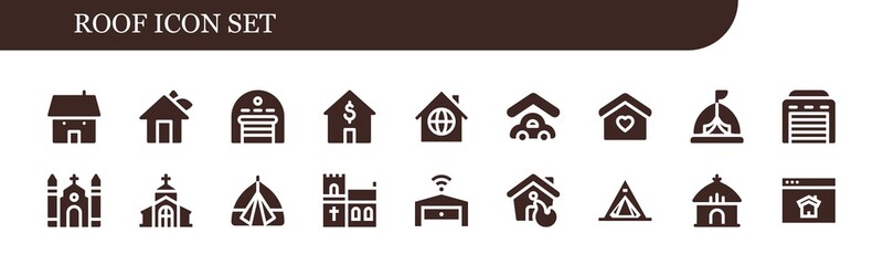 Modern Simple Set of roof Vector filled Icons