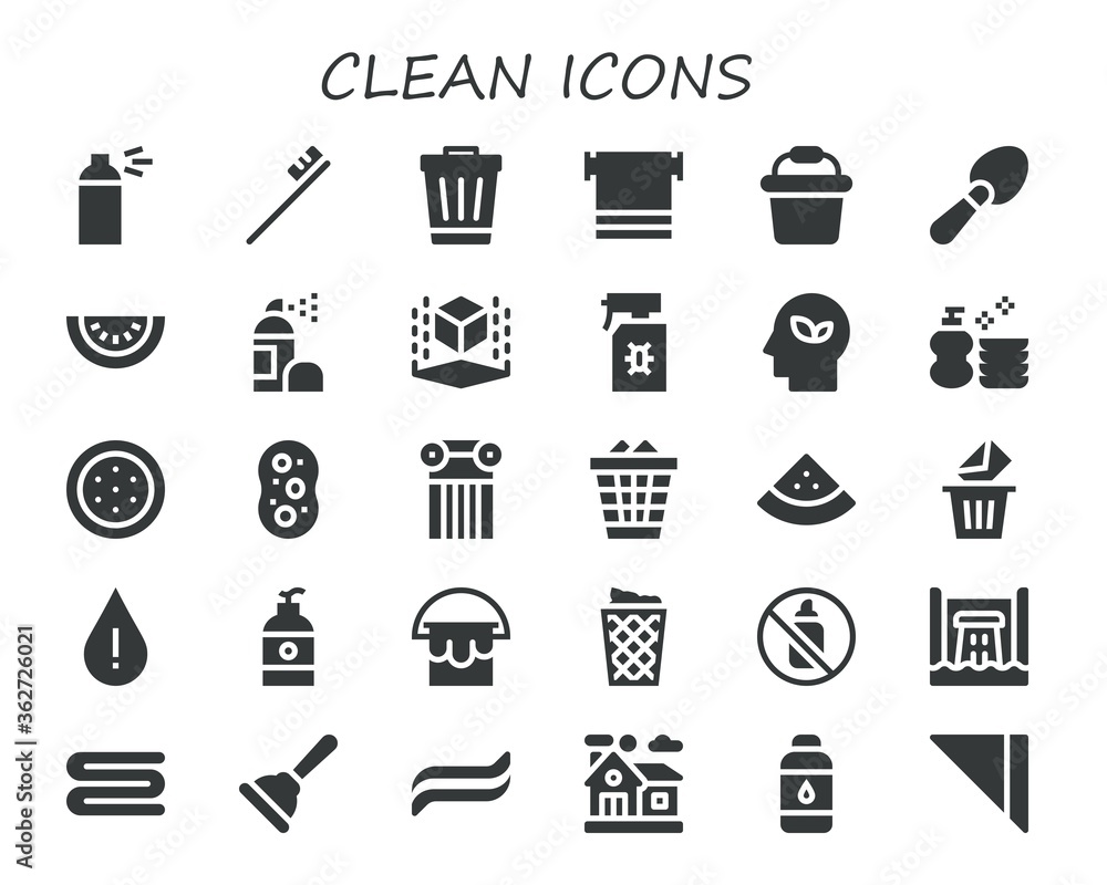 Poster modern simple set of clean vector filled icons