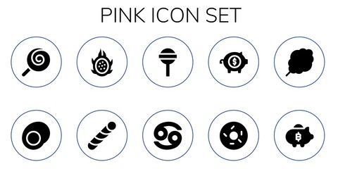 pink icon set