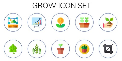 Modern Simple Set of grow Vector flat Icons