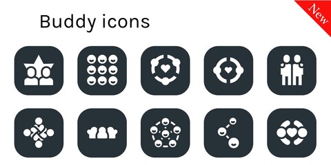 Modern Simple Set of buddy Vector filled Icons