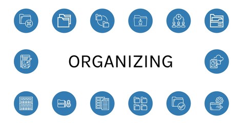 Set of organizing icons