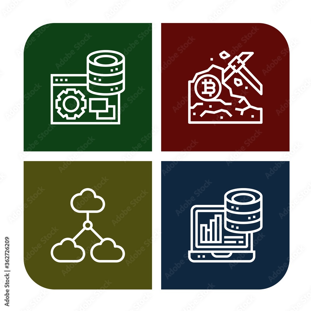 Poster database icon set
