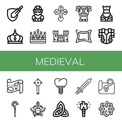 Set of medieval icons