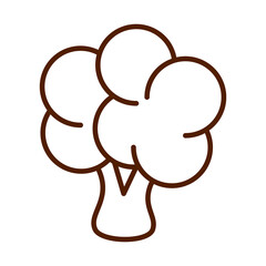 healthy food fresh vegetable broccoli raw ingredient line style icon