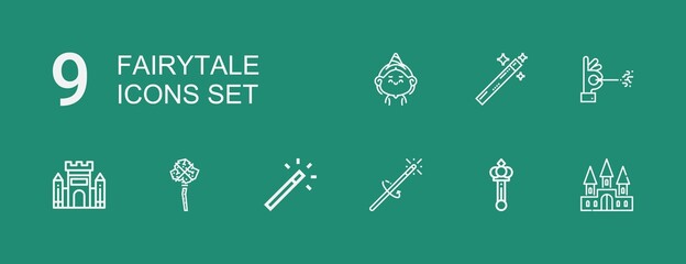 Editable 9 fairytale icons for web and mobile