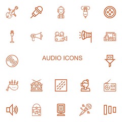 Editable 22 audio icons for web and mobile