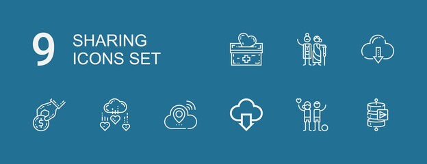 Editable 9 sharing icons for web and mobile