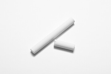 White chalk isolated on a white background