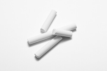White chalk isolated on a white background