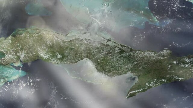 Cuba from Space. Elements of this video furnished by NASA. 