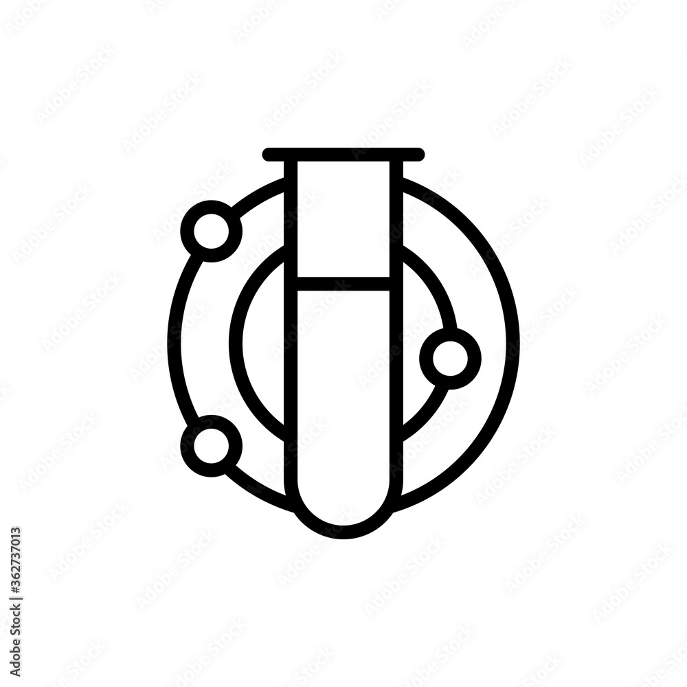Poster Flask, atom icon. Simple color vector elements of stinks icons for ui and ux, website or mobile application