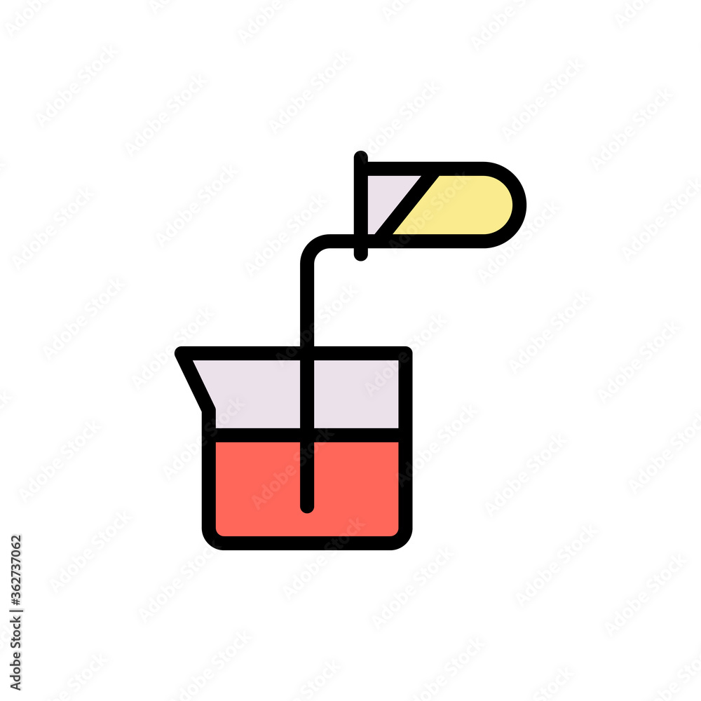 Poster flask, chemistry icon. simple color with outline vector elements of stinks icons for ui and ux, webs