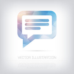 vector speech bubble icon with geometric texture