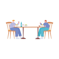 restaurant social distancing, new normal lifestyle physical in eating time, covid 19 pandemic, prevention of coronavirus infection