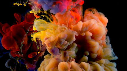Obraz premium Color paint drops in water 