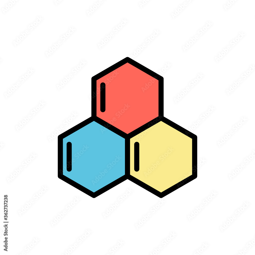 Poster molecule, chemistry icon. simple color with outline vector elements of stinks icons for ui and ux, w
