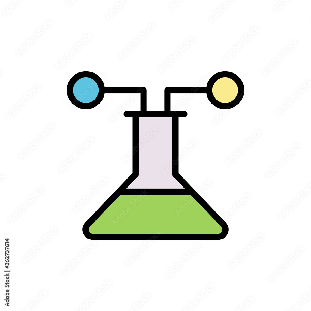 Aufkleber flask, molecule icon. simple color with outline vector elements of stinks icons for ui and ux, websi