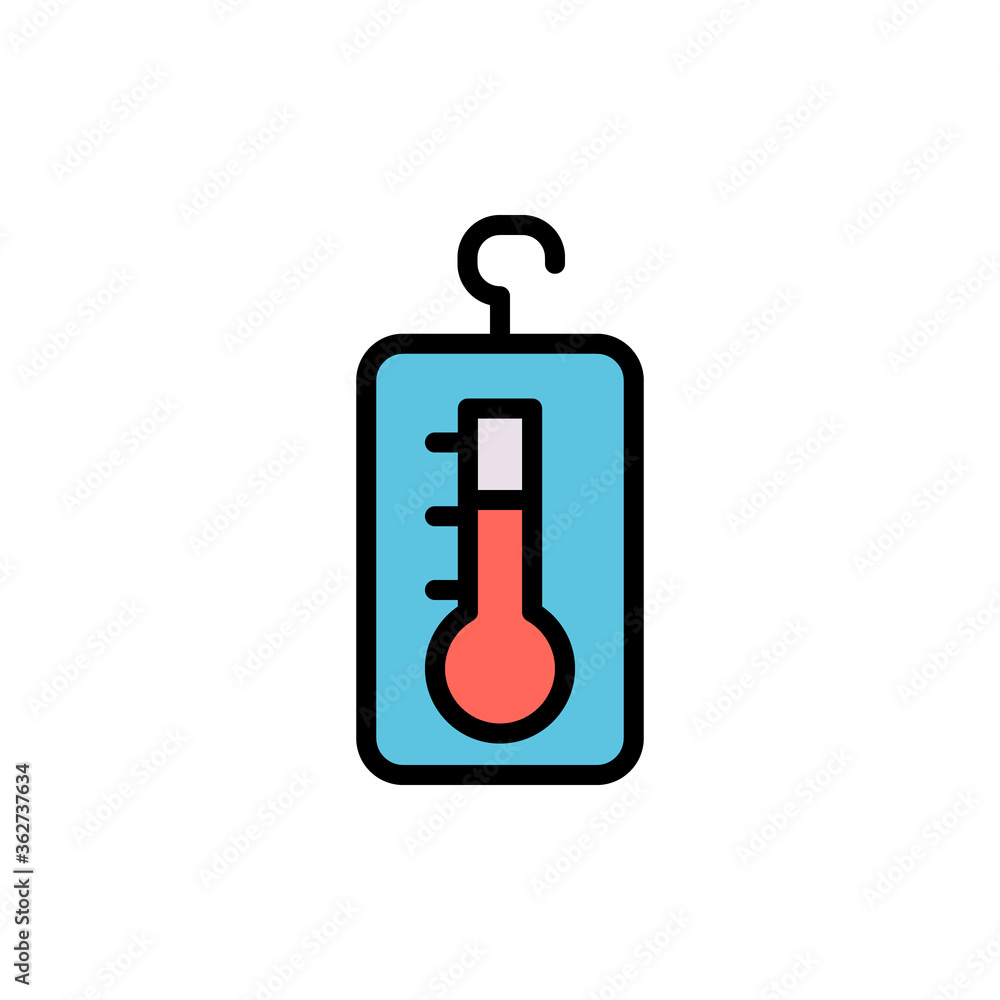 Poster thermometer, chemistry icon. simple color with outline vector elements of stinks icons for ui and ux