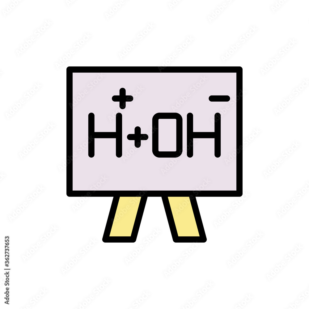 Poster chemistry element, blackboard icon. simple color with outline vector elements of stinks icons for ui