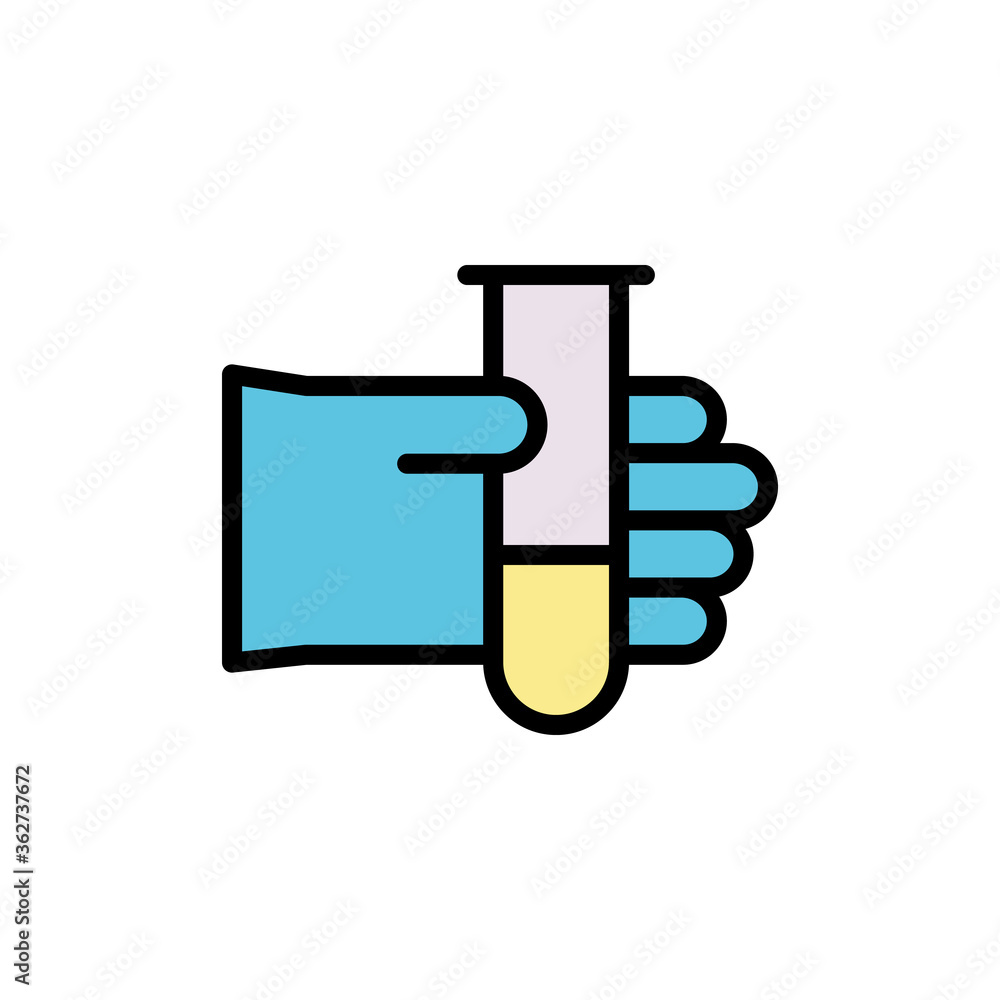 Poster flask, glove icon. simple color with outline vector elements of stinks icons for ui and ux, website 