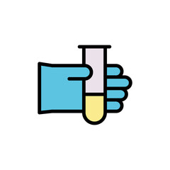 Flask, glove icon. Simple color with outline vector elements of stinks icons for ui and ux, website or mobile application