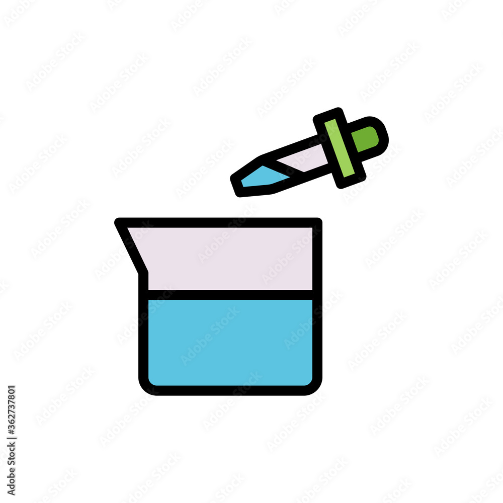 Aufkleber flask, pipette icon. simple color with outline vector elements of stinks icons for ui and ux, websit