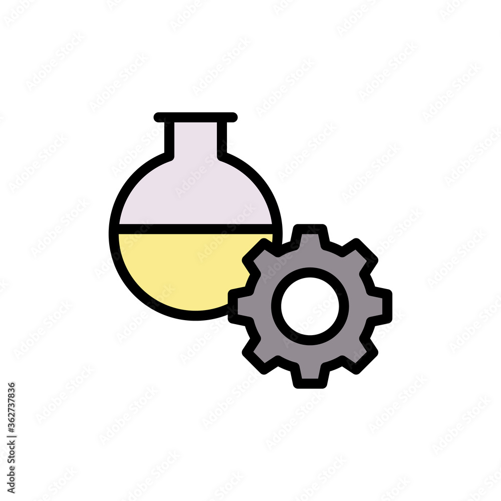 Poster flask, gear icon. simple color with outline vector elements of stinks icons for ui and ux, website o