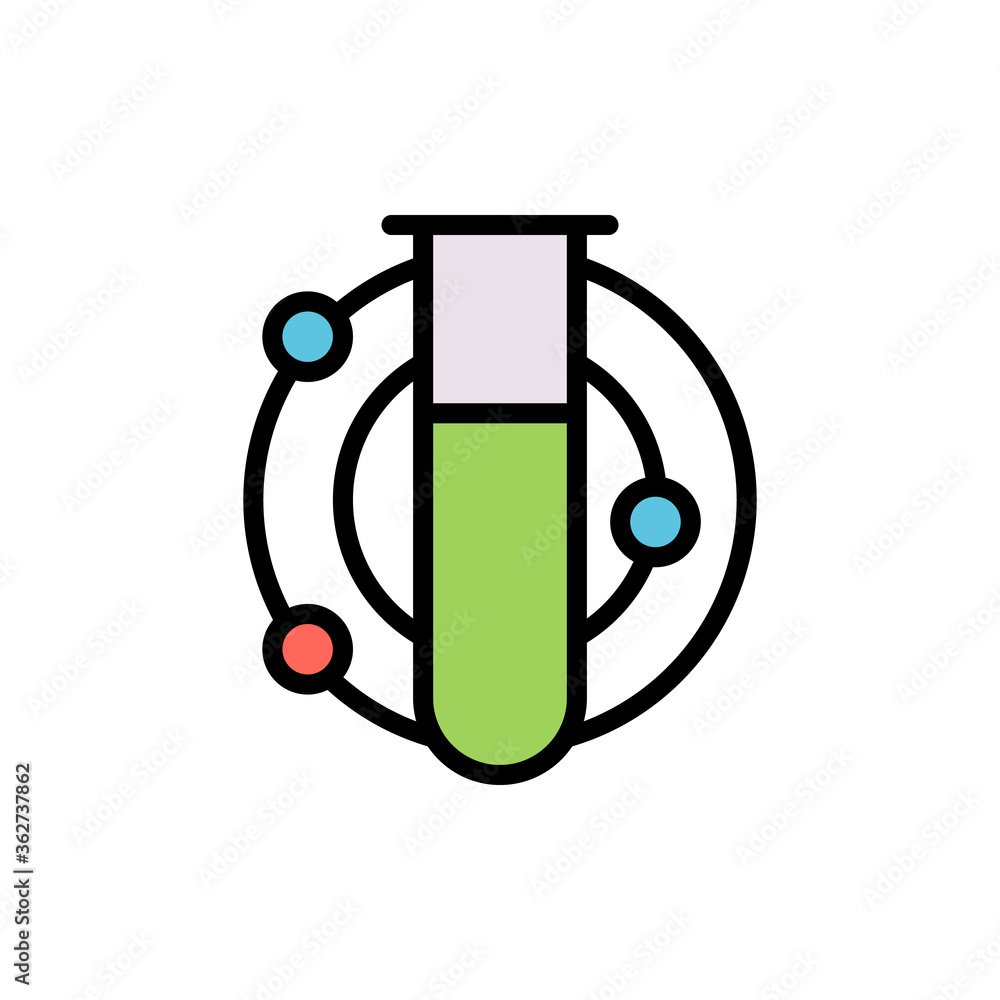 Aufkleber flask, atom icon. simple color with outline vector elements of stinks icons for ui and ux, website o