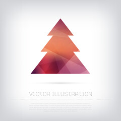 Fototapeta premium vector christmas tree greeting card, icon
