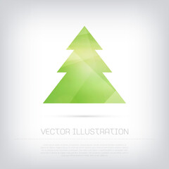 vector christmas tree greeting card, icon