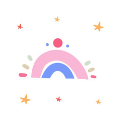 Vector rainbow illustration in colorful style