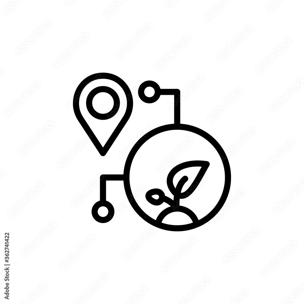 Poster database, placeholder, plant icon. simple line, outline vector elements of automated farming icons f