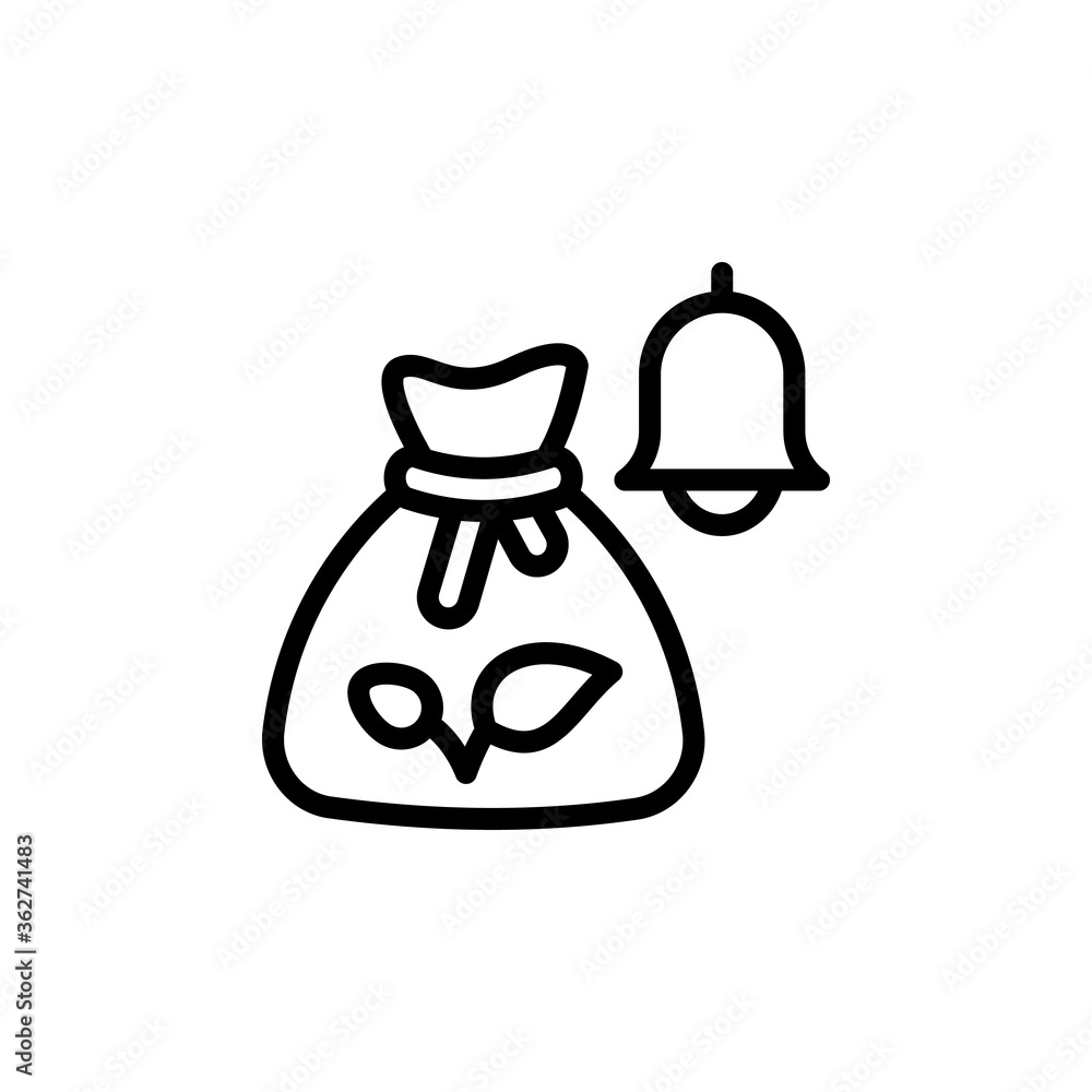Poster sack, bell, product icon. simple line, outline vector elements of automated farming icons for ui and