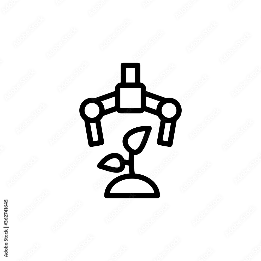 Poster robotic, plant icon. simple line, outline vector elements of automated farming icons for ui and ux, 