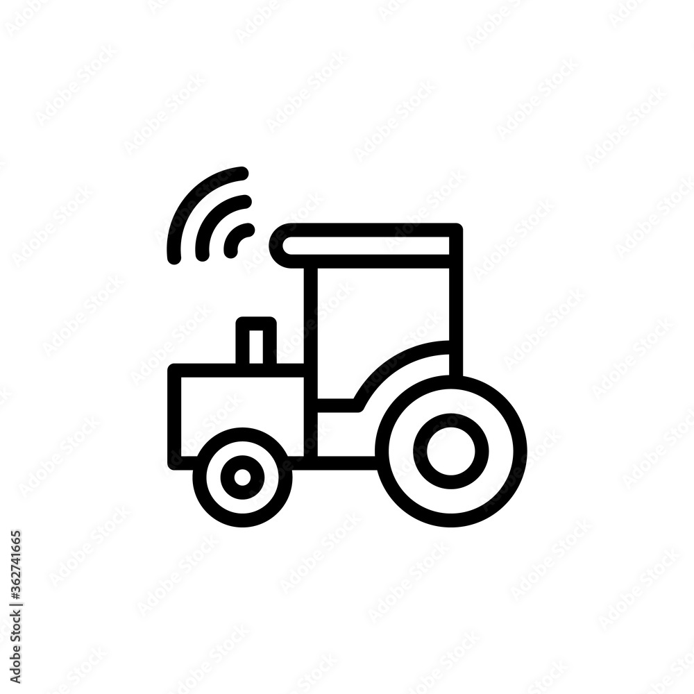 Poster construction, tractor, farm icon. simple line, outline vector elements of automated farming icons fo