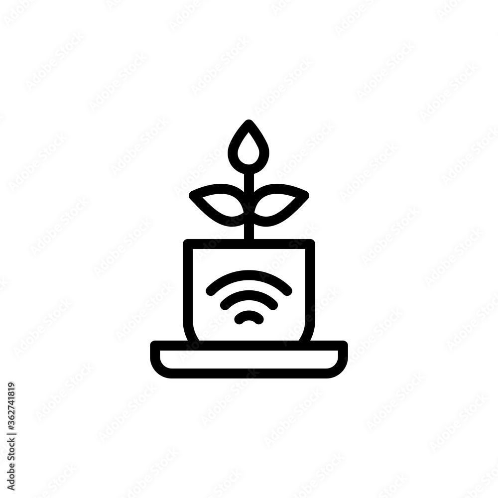 Poster smart pot, watering icon. simple line, outline vector elements of automated farming icons for ui and