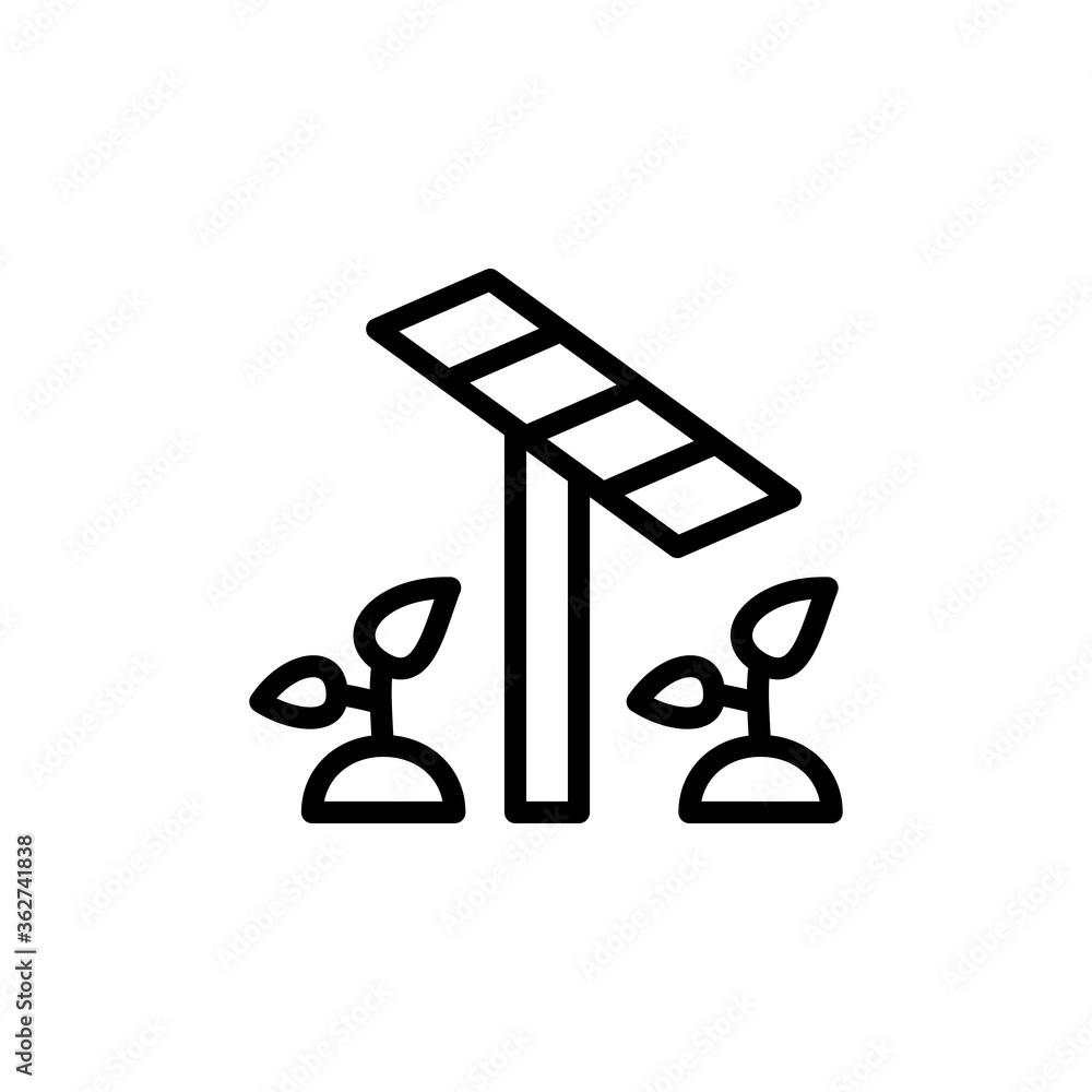 Aufkleber solar panel, plants icon. simple line, outline vector elements of automated farming icons for ui and