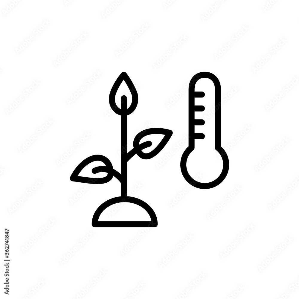 Aufkleber plants, temperature, weather icon. simple line, outline vector elements of automated farming icons f