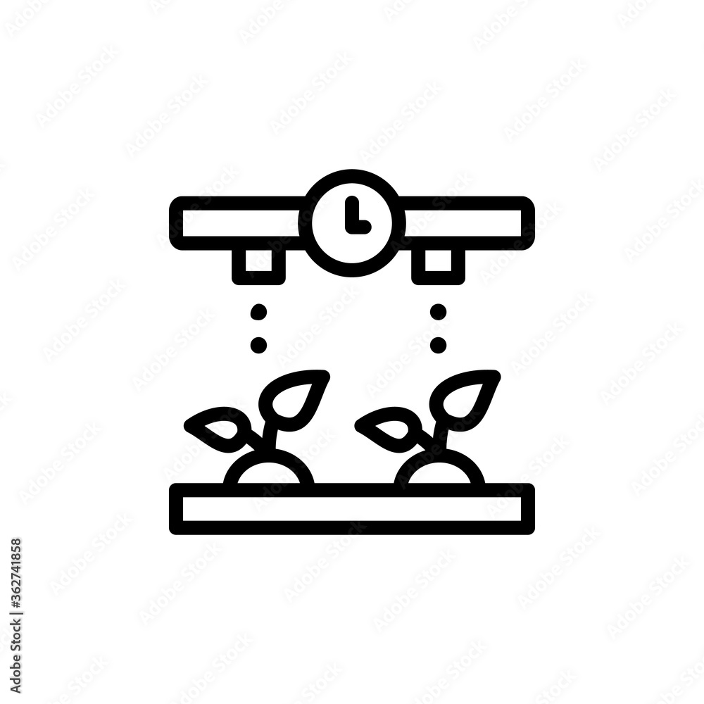 Poster timer, watering, smart icon. simple line, outline vector elements of automated farming icons for ui 