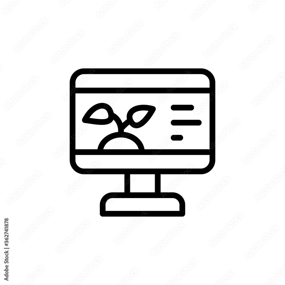 Poster desktop, information, plants icon. simple line, outline vector elements of automated farming icons f