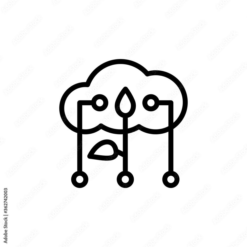 Poster cloud, database, farm icon. simple line, outline vector elements of automated farming icons for ui a