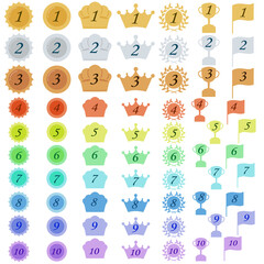 ランキングアイコンバッジ(1位～10位)