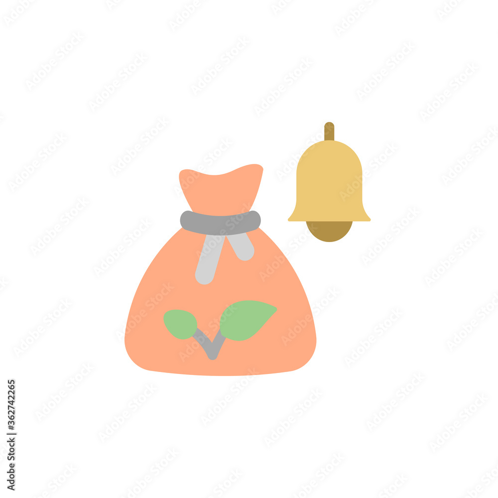 Poster sack, bell, product icon. simple color vector elements of automated farming icons for ui and ux, web