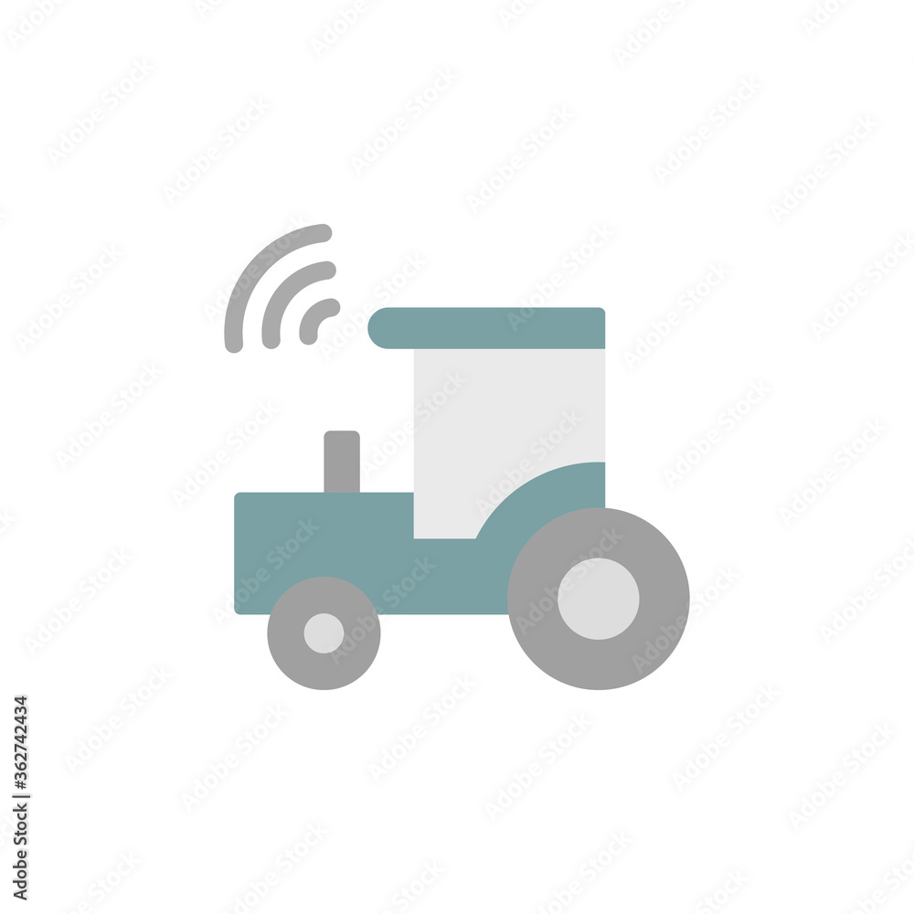 Poster construction, tractor, farm icon. simple color vector elements of automated farming icons for ui and