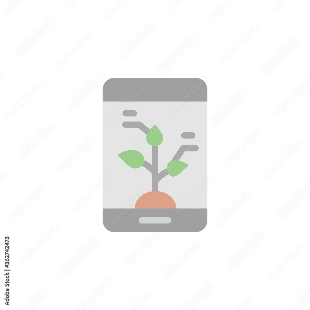 Poster mobile, plants, control icon. simple color vector elements of automated farming icons for ui and ux,