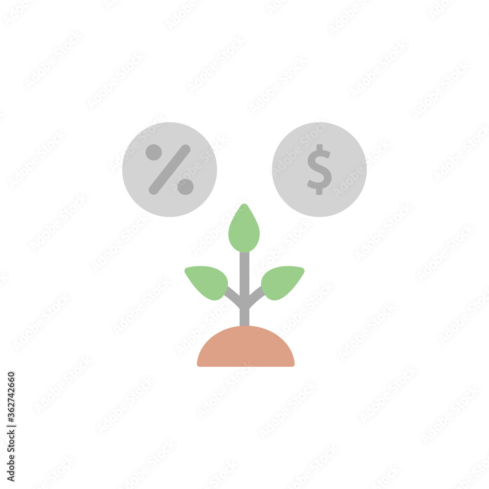 Aufkleber productivity, per cent, dollar icon. simple color vector elements of automated farming icons for ui 